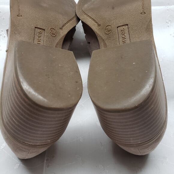 Maurices Bella Faux Suede Slip On Shoes7.5 M Chop Out Pointed Toe Block Heel - Picture 12 of 12